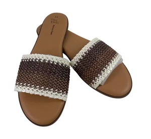 Time and Tru braune natürliche Farben Damen-Pantolette mit gewebtem Kern Größe 11 - Bild 1 von 8