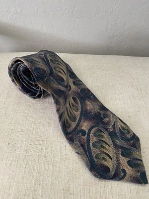 Corbata Karl Lagerfeld 100 % seda para hombre hecha en Italia 54” vintage Art Deco elegante Foto 1 de 4