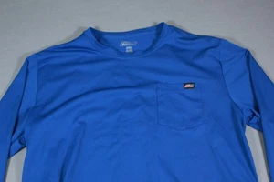 Dickies Performance Moisture Wicking Long Sleeve Pocket Blue T-Shirt Mens 2XL - Picture 1 of 9