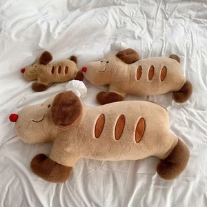 Baguette Dog Plush Pillow - Funny Food-Themed French Bread Puppy Cushion Decor - Picture 1 of 5