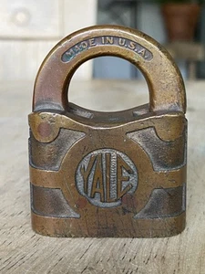 Vintage Yale & Towne Padlock NO KEY brass - Picture 1 of 8