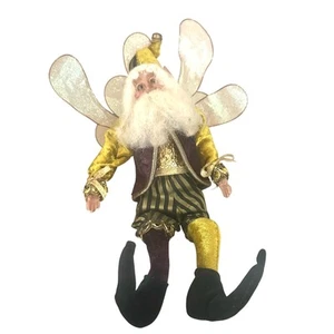 Mark Roberts Collection Regal Santa Elfe Fee 12" gestreifte Hose Kristallflügel - Bild 1 von 9