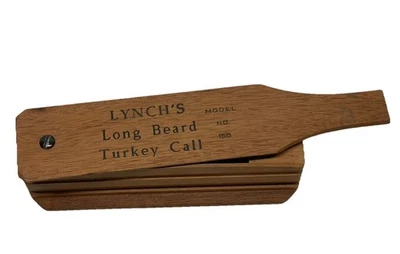 Caja de caza de madera modelo 150 vintage Lynch's barba larga pavo sonido pájaro Foto 1 de 4