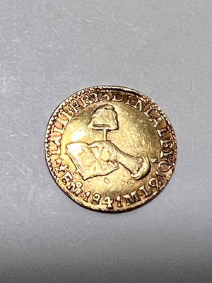 México oro 1/2 escudo 1841. Hermoso color dorado de la primera República  Foto 1 de 2