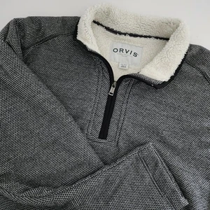 Orvis Herren XXL Classic Collection Sherpa gefüttert Quarter Zip Pullover Sweater - Bild 1 von 6