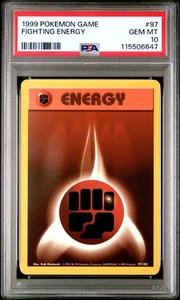 1999 POKEMON GAME FIGHTING ENERGY #97 PSA 10 GEM MINT BASE SET - Picture 1 of 2