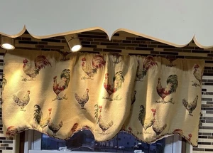 Springs Global beige Chenille französisches Land Hahn Fenster Volant 49 x 17 - Bild 1 von 2