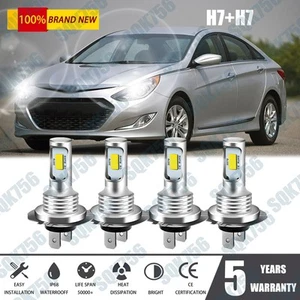 4x Combo H7 + H7 LED Headlight Kit High Low Beam for Hyundai Sonata 2011-2014 - Bild 1 von 12
