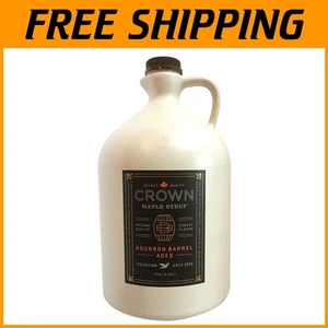 Artisan Bourbon Barrel Aged Organic Maple Syrup, 128 Fl Oz - 100% Pure Grade A - Picture 1 of 3