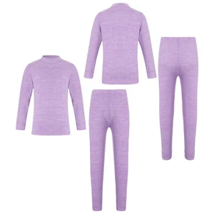 Girls Boys Base Layer Suit T-shirt Thermal Underwear Set Leggings Pajamas Warm - Picture 1 of 65