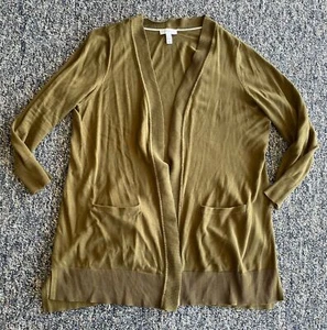 Isaac Mizrahi Live Essentials Sz 1X Long Green  Open Cardigan - Picture 1 of 6