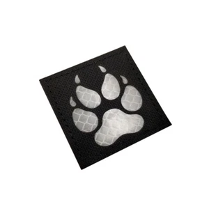 Reflective Square K9 Dog Pet Paw Hook Loop Patch Backing Fastener Badge White - Picture 1 of 4