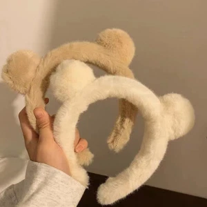 Jolie peluche hiver ours oreilles bandeaux chauds bandeau femmes filles turban head cerceau - Photo 1/15