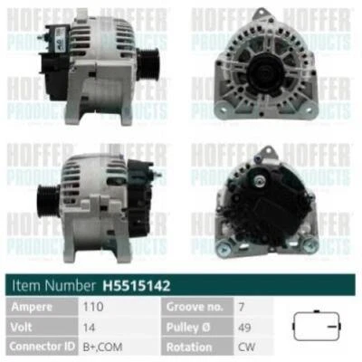 Alternatore per RENAULT MEGANE II H5515142 < - Immagine 1 di 3