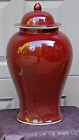 Antique 20C Chinese Ox-Blood Sand De Bouer Monochrome Glaze Baluster Vase, 21"H