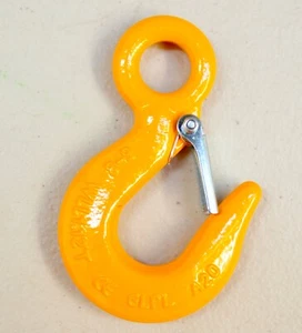 1X 6mm 1.12T Grade 80 Eye hoist Hook w Safety Latch Lifting Sling Slip Rigging - Picture 1 of 4