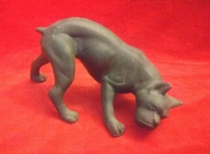 Vintage Antique Collectible Playful Boxer Dog Bronze Statue - Picture 1 of 6