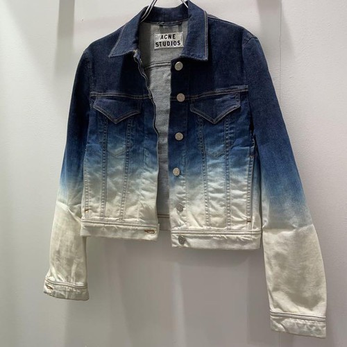 ACNE STUDIOS Giacca donna denim sfumato con bottoni indaco bianco taglia 34 USATA