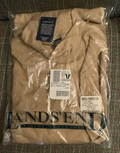 Lands End Mens XL Mock Turtle Neck Tan Brown NEW NIB 100% Cotton Brown Vintage - Picture 1 of 5