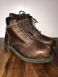 Herren CAT Caterpillar ASTM F2413-11 Stahlkappe Arbeitsstiefel P90416 Braun Leder USA - Bild 1 von 16