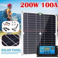 200 Watts Solar Panel Kit 100A 12V Battery Charger With Controller Caravan Boat
