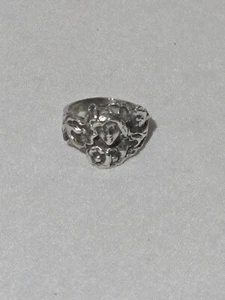 Anello ANTICO ART NOUVEAU argento massiccio fuso DAMA & FIORI ~ misura 7,5 - Foto 1 di 15