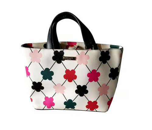 Kate Spade stampa floreale multicolore tela rivestita con finiture in pelle
