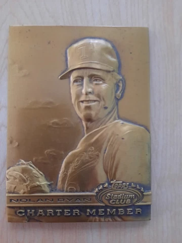 1991 Stadium Club Charter Member GOLD NOLAN RYAN PLAQUE. Stad Clb Herald EXC Con Cover
