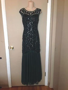EVENING LADIES LONG GREEN DRESS SIZE LARGE NEW. - Picture 1 of 6