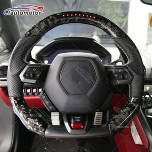 LED Forged Carbon Fiber Steering Wheel Fit 2016+ Lamborghini Huracan Customized - Picture 1 of 10