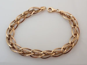 OT Turkey Designer Sterling Silver Vermeil 925 Tennis 8" Bracelet - Picture 1 of 5