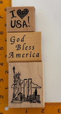 Set of 3 Patriotic Rubber Stamps by Various Manufacturers - Image 1 of 3