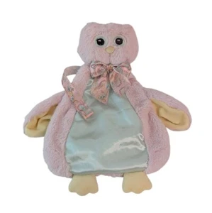 Bearington Pink Owl Lovey Paisley Bow Pacifier Holder Baby Security Blanket Sack - Picture 1 of 6