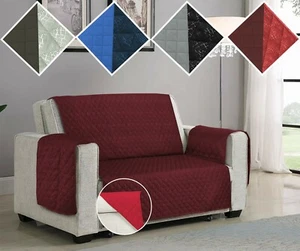 1/2/3 Seater Sofa Slip Covers Quilted Reversible Pet Protector Sofa Settee Throw - Picture 1 of 105