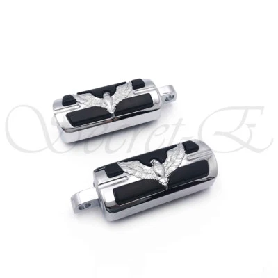 Pair Eagle Foot Pegs Rest For Harley Motorcycle Touring Male Peg Mount - Image 1 of 4