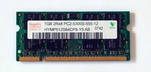 1GB Hynix HYMP512S64CP8-Y5-AB PC2-5300S-555-12 2Rx8 NOTEBOOK MEMORY - Photo 1/1