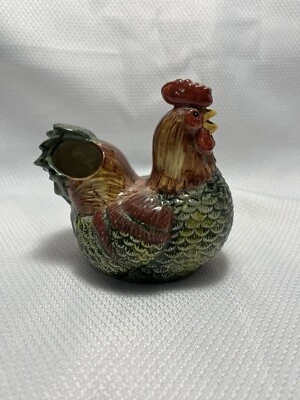 RARE VTG Rooster Creamer Sakura by Oneida On the Farm Hand Painted FARMHOUSE - Image 1 of 4