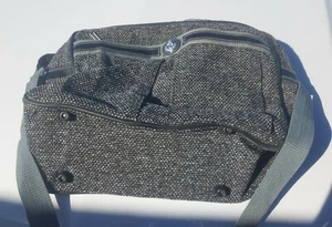 Vintage 1980s Jordache Gray Tweed Travel Case Carry On Bag With Strap/Handle  - Picture 1 of 8