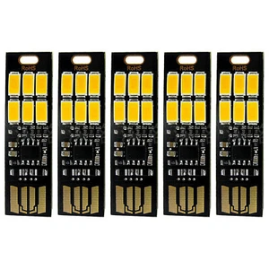 5x 6-LED USB Portable Keychain Lamp W/ Touch Dimming 1W 3200K Warm Light Kit - Afbeelding 1 van 8
