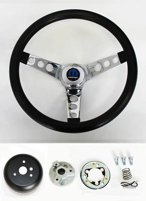 1970-87 Dodge Ram D100 D200 D300 Pick Up 2WD Truck Black Steering Wheel 14 1/2"  - Image 1 of 4