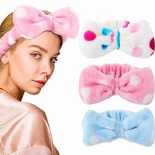 3 Pezzi Fasce per Capelli Bowknot Fasce per Trucco Fasce per Capelli Fiocchi Asc