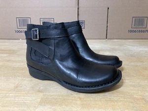 Clarks Whistle Shrub Women’s Ankle Boots Black Smooth Leather Size 7M - Picture 1 of 17