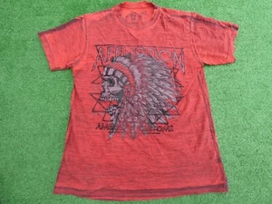 Mens Affliction American Customs Indian Chief Skeleton Head Shirt Size Medium - Picture 1 of 11