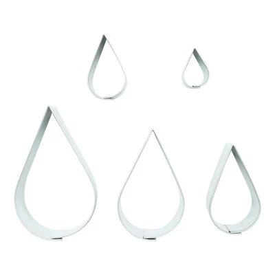 Ausstecher Set 5 Stück Tropfen Plätzchen-Ausstechform Keksausstecher Terrrassen - Bild 1 von 4