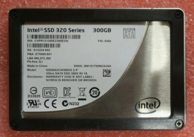 Intel SSD 320 Series 300GB SATA 3Gb/s 2.5" SSD Solid State Drive SSDSA2CW300G3 - Image 1 of 3