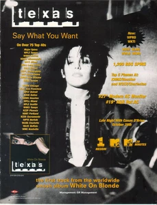 Sharleen Spiteri Texas 1997 Ad- Say What You Want Advertisement WFLZ WXKS KDWB - Picture 1 of 1