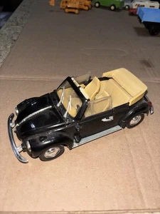 Polistil VW Beetle Cabriolet Diecast Model 1:25 S.220 Black Made In Italy - Picture 1 of 11