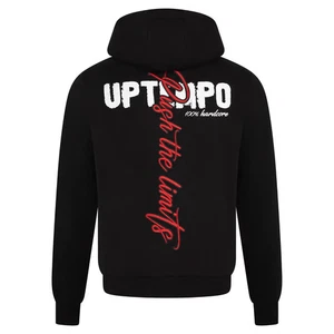 Felpa con zip uomo UPTEMPO "Signature" | Black | Gabber Hardcore nera cappuccio - Foto 1 di 2