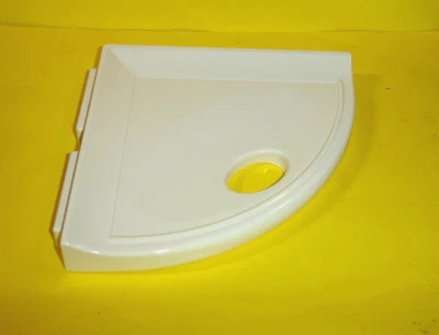 Questech SBA128-13 5 1/4" Corner Shelf / Soap Dish Gloss White / Made in USA - Image 1 of 3