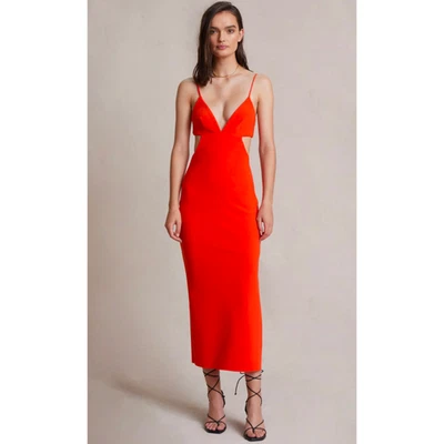 Vestido midi sin mangas con abertura recortada naranja llama Bec + Bridge Ella, talla 10 Foto 1 de 4